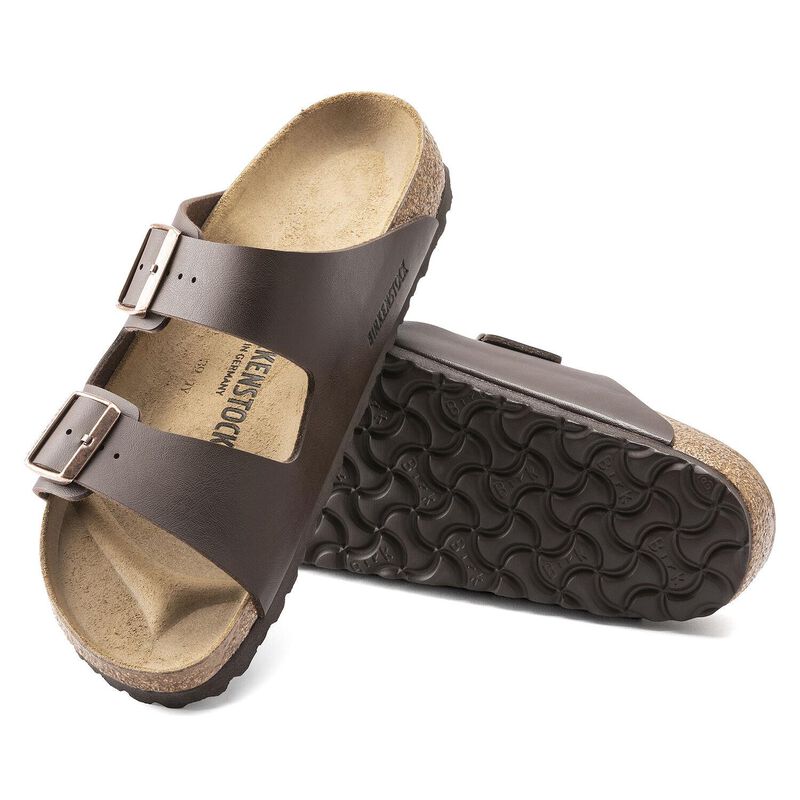 Birkenstock Arizona Smooth Leather Dark Brown Regular Width Sandal image number 3